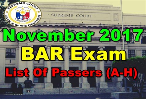 2017 bar exam results|FULL LIST OF PASSERS: SC releases 2017 bar exam results.